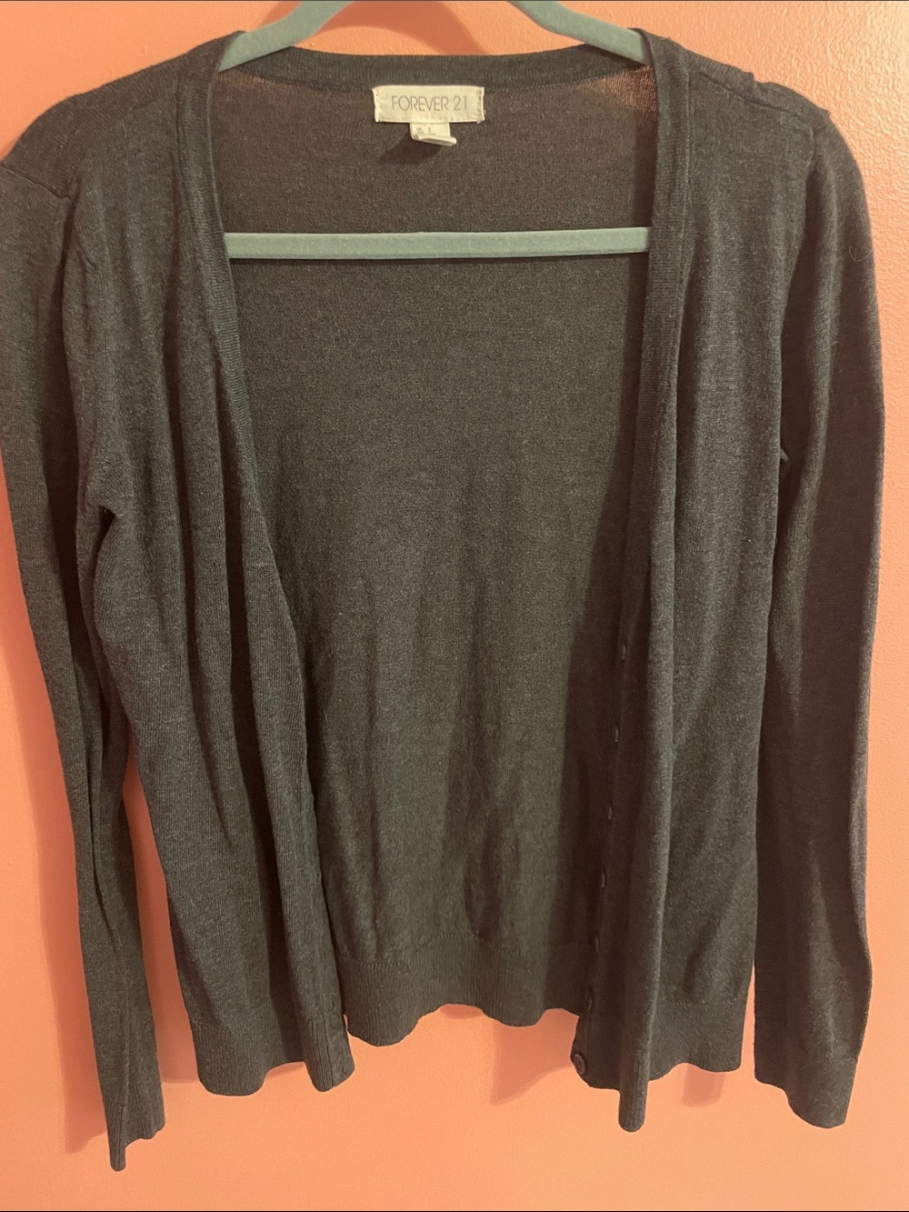 Forever 21 Dark Charcoal Open-Front Women's Cardigan
